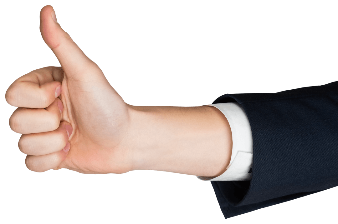 Transparent Hand Giving Thumbs Up Gesture