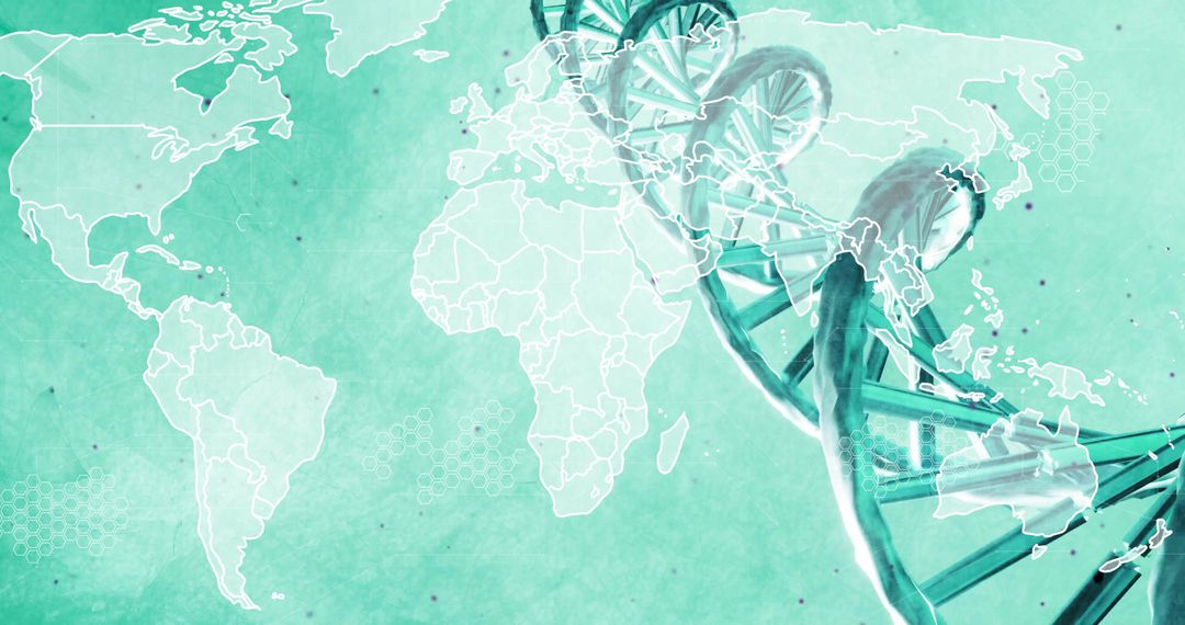 Global Genetics and DNA Connection Concept with World Map