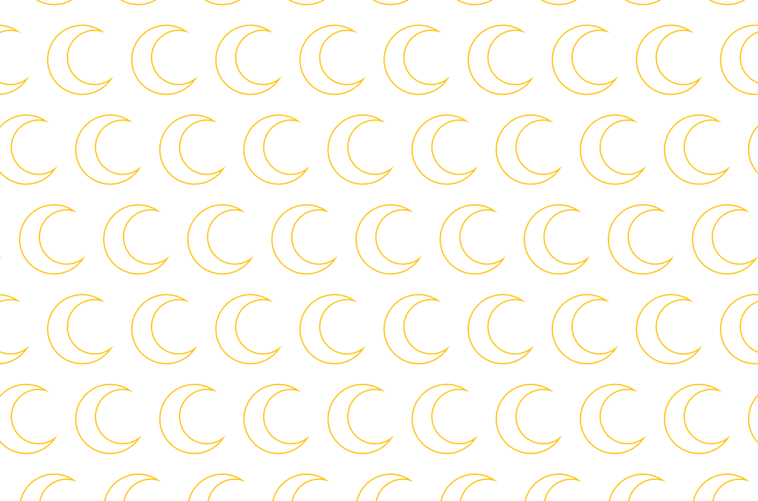 Yellow Crescent Moon Pattern on Transparent Background