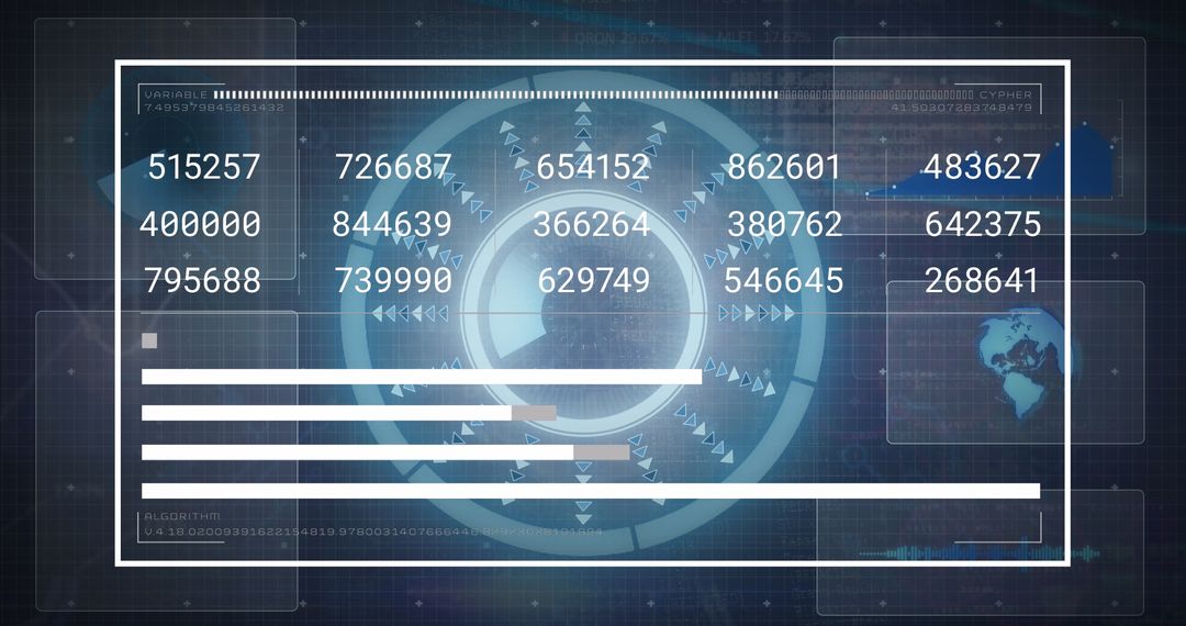 Futuristic Data Analytics Interface with Circles and Figures