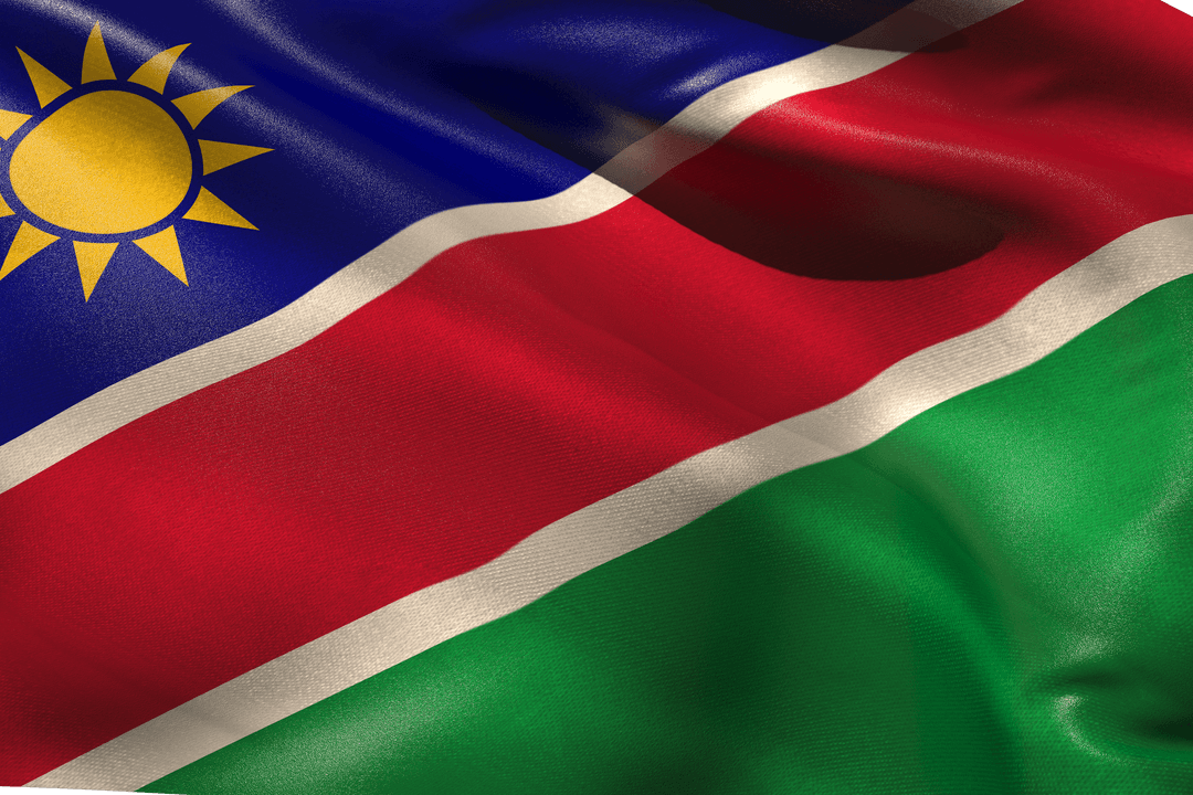 Transparent Namibian Flag Illustration with Waving Design