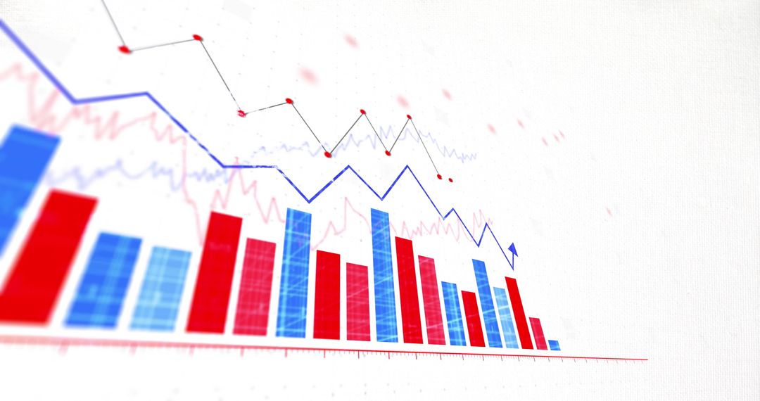 Digital Chart Display Showing Rising and Falling Trends