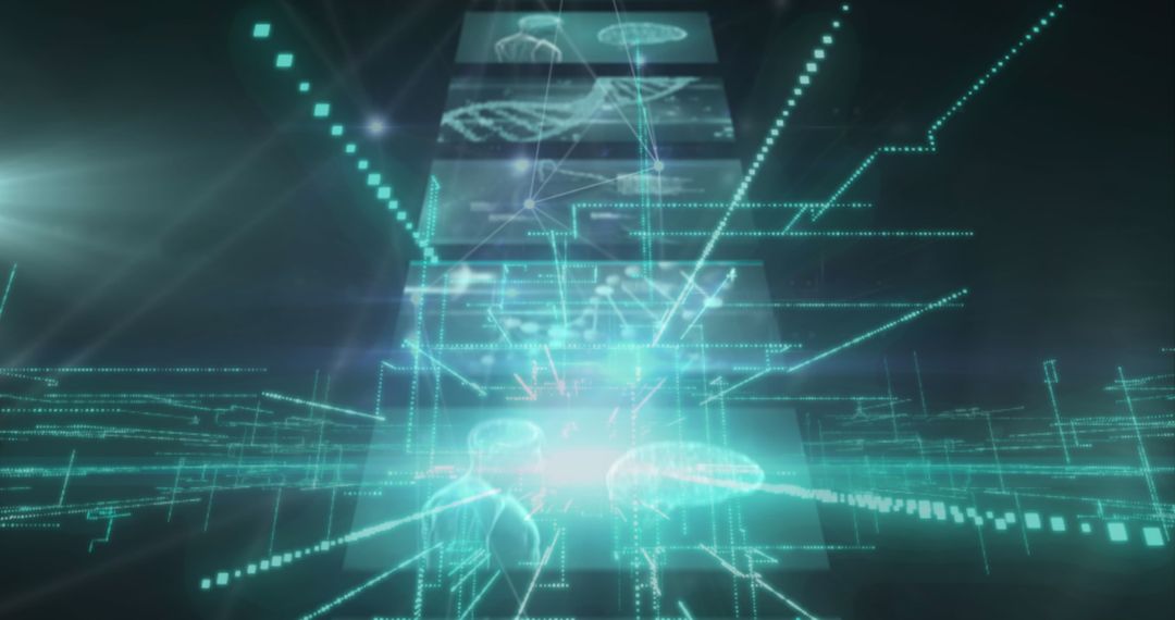 Futuristic Green Data Streams for Medical Tech Concept