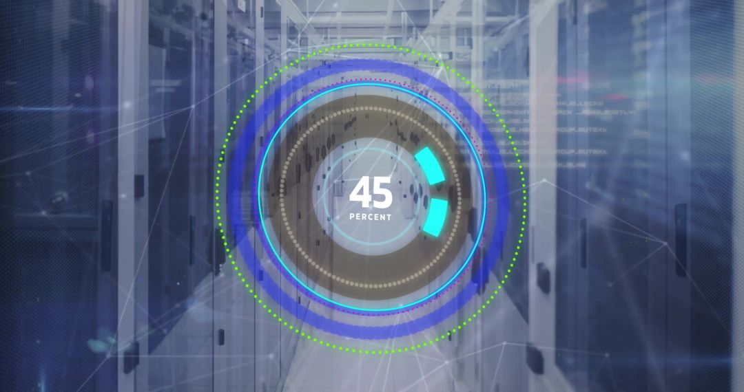 Digital Data Processing Visualization over Server Room