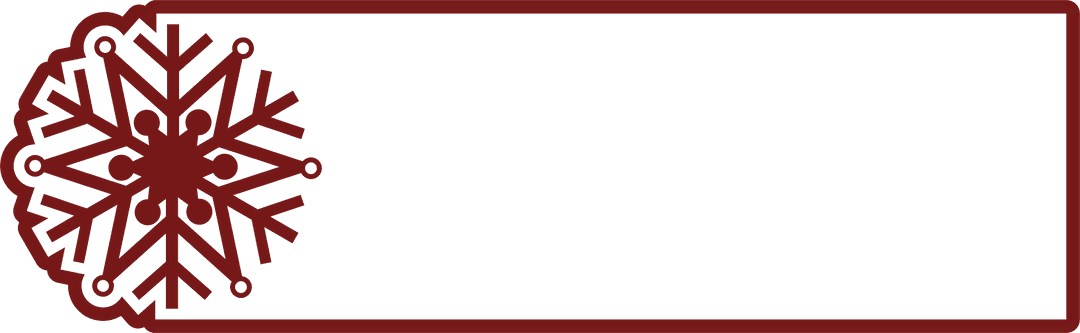 Transparent banner design with red snowflake and text area