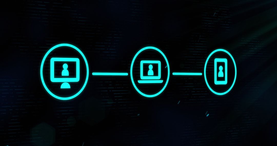 Digital Network Connections in Glowing Green Interface