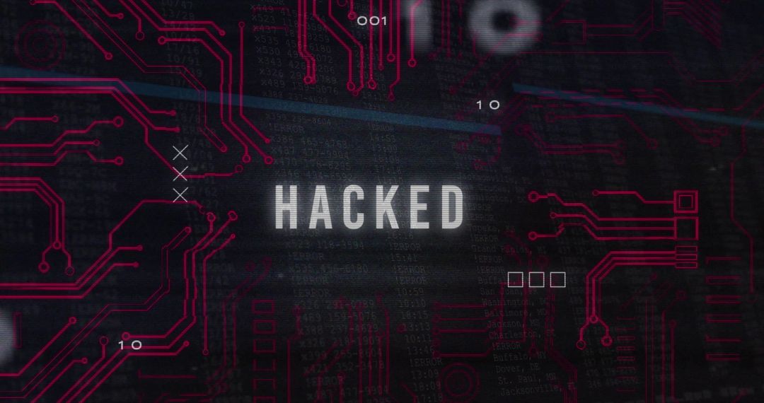 Hacked Text on Digital Interface with Circuit Lines - Free Images, Stock Photos and Pictures on Pikwizard.com