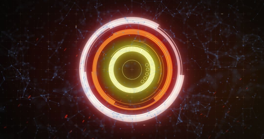 Futuristic Digital Interface with Glowing Scope Design