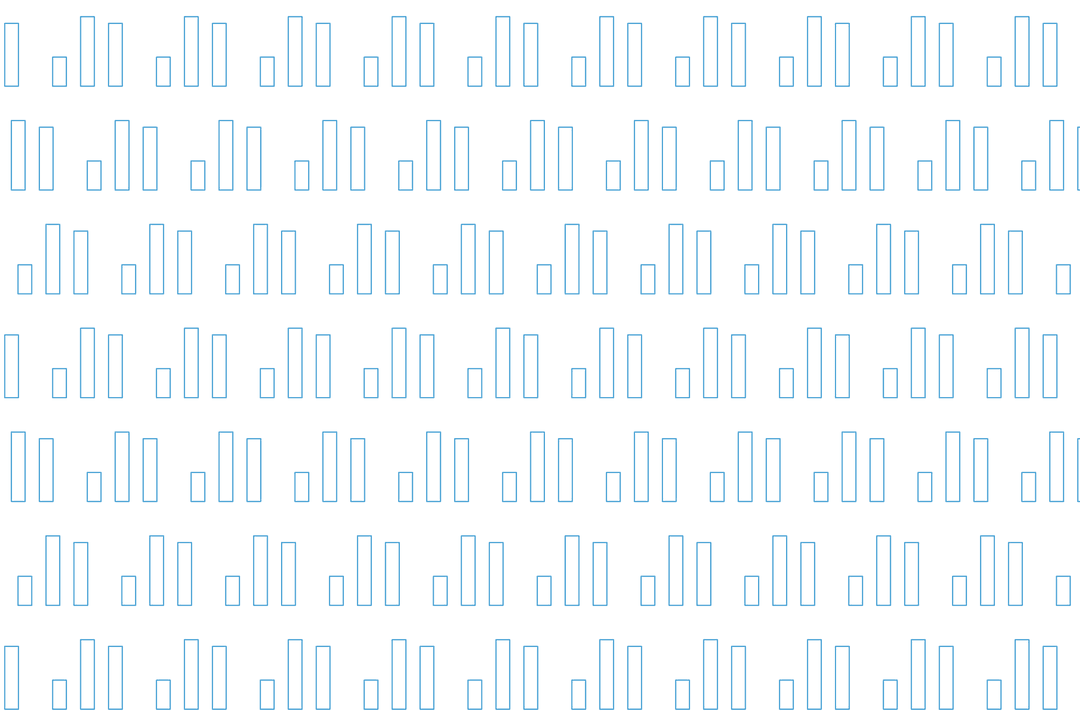 Digital Pattern of Blue Rectangles on Transparent Background
