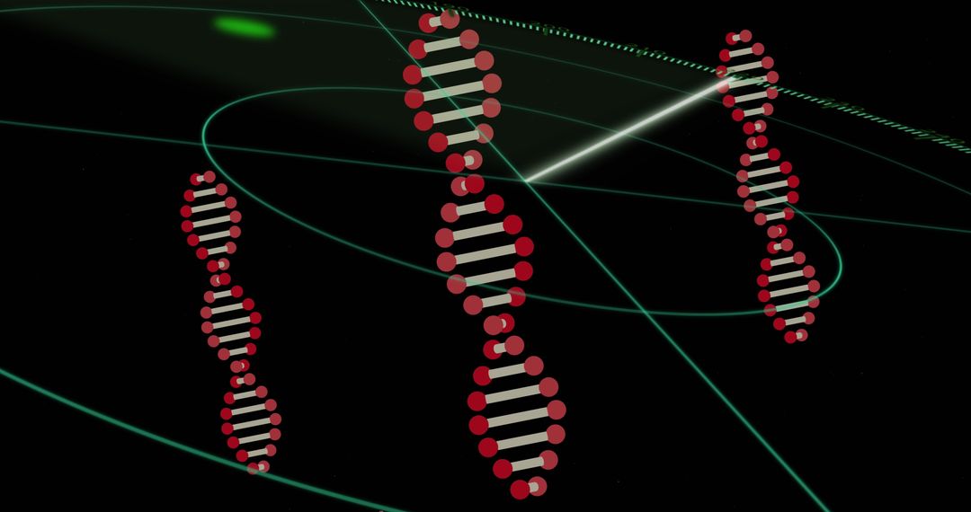 Futuristic Virtual DNA Helices in Digital Green Environment