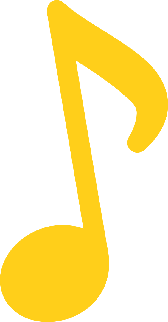 Yellow Musical Note on Transparent Background for Creative Designs