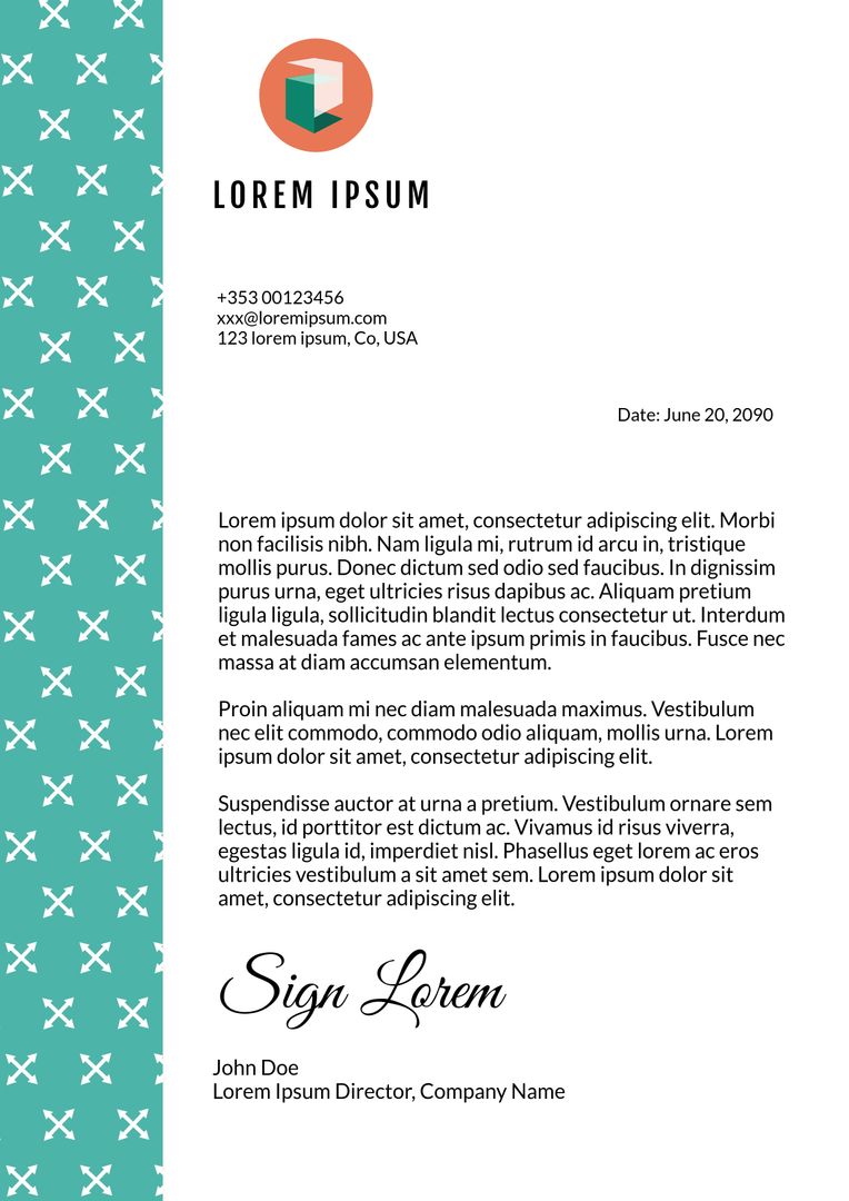 Professional Stationery with Elegant Cross Pattern Background