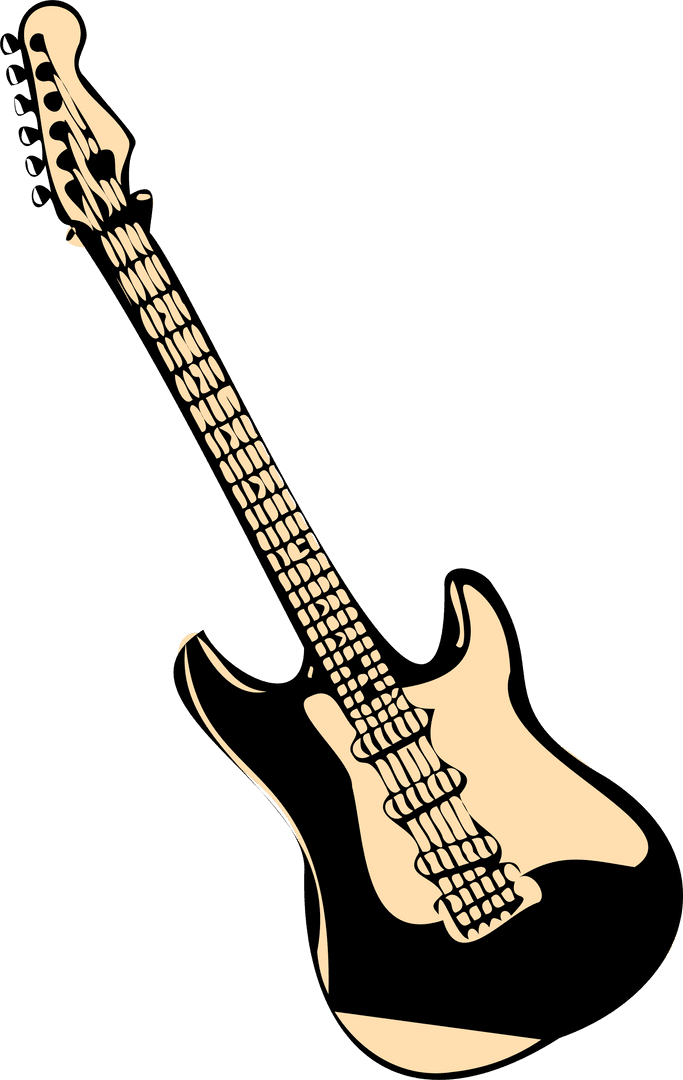 Vector Electric Guitar on Transparent Background Icon