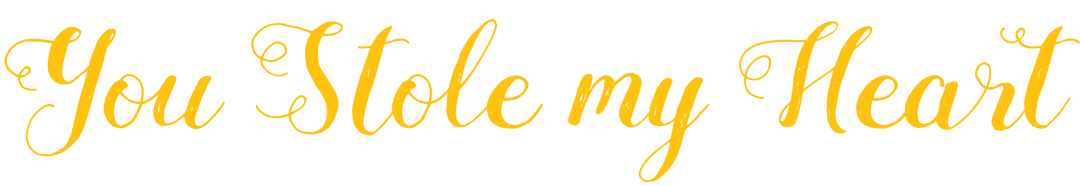 Romantic Yellow Script Text Saying 'You Stole My Heart' on Transparent Background