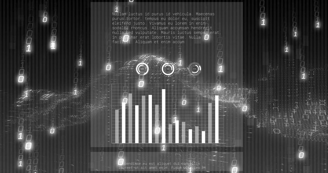Binary Code and Financial Bar Graph Innovation Concept