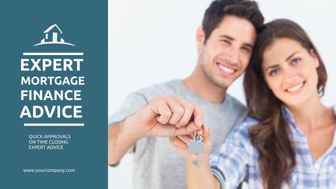 Smiling Couple Holding Key Symbolizing New Homeownership