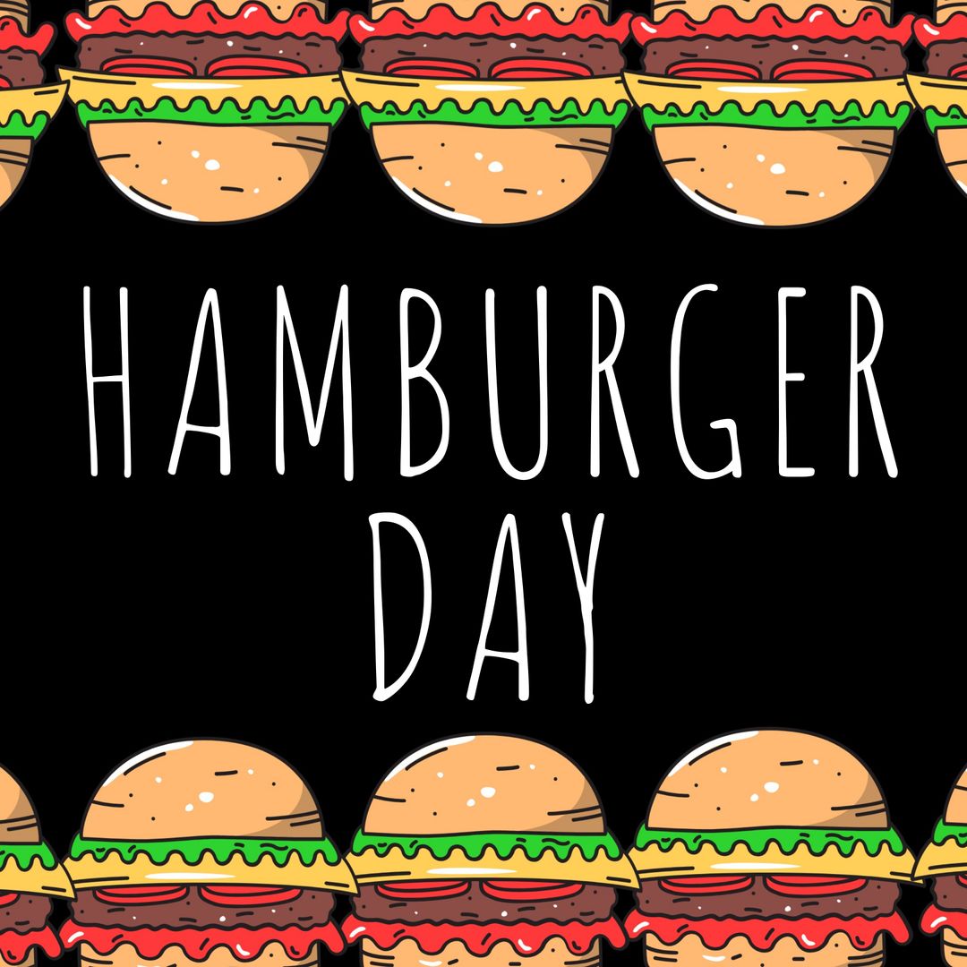 Colorful Hamburger Pattern Celebrating Burger Day