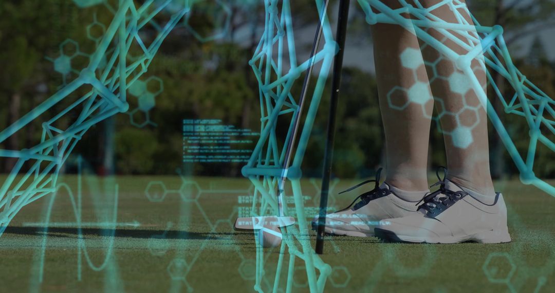 Golfer Utilizes Technology for Precision Putting on Green