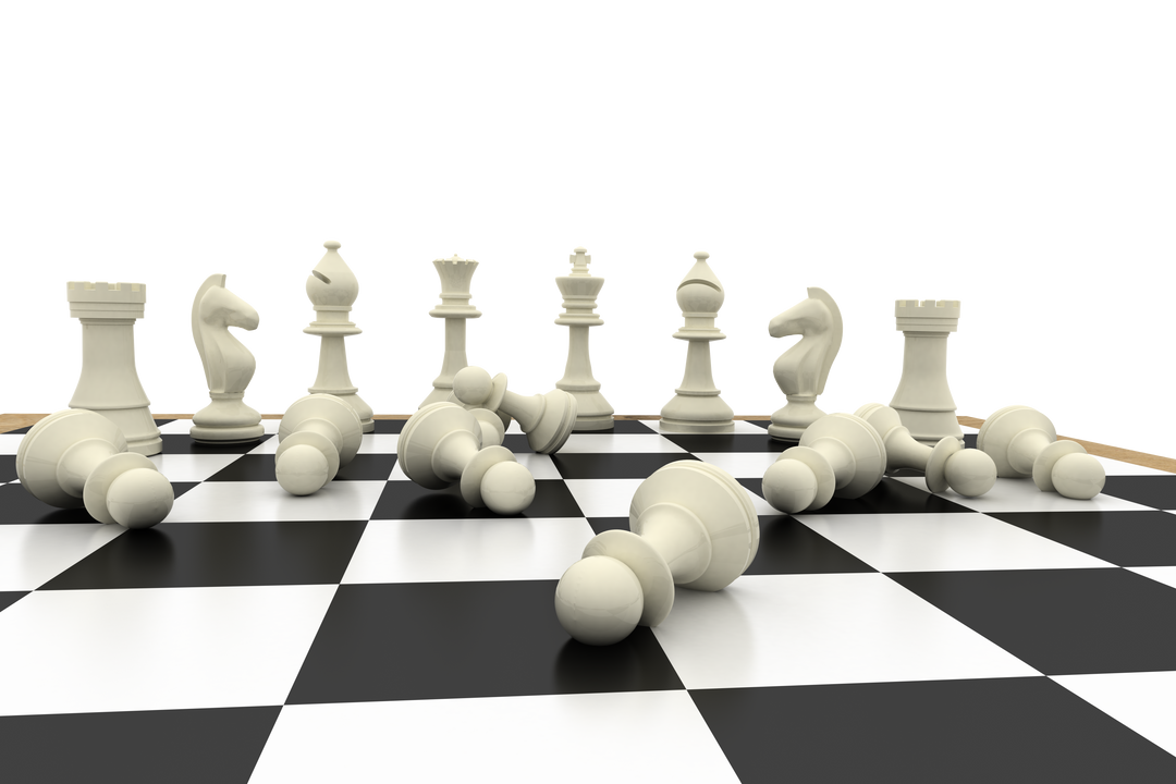 Transparent Chessboard with Fallen White Pawns and Pieces - Download Free Stock Images Pikwizard.com