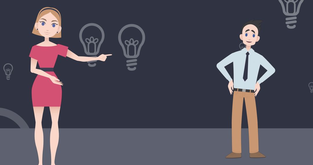 Animated Business Presentation Characters with Lightbulb Ideas