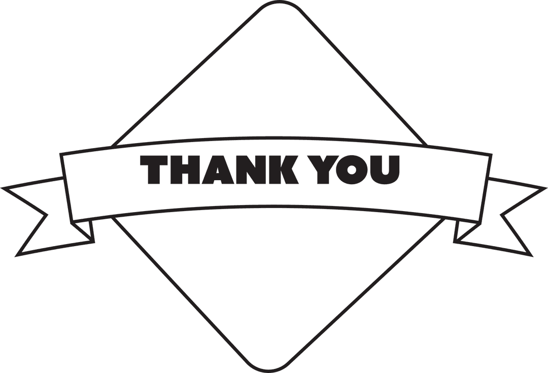 Thank You Badge Design on Transparent Background for Gratitude Messages