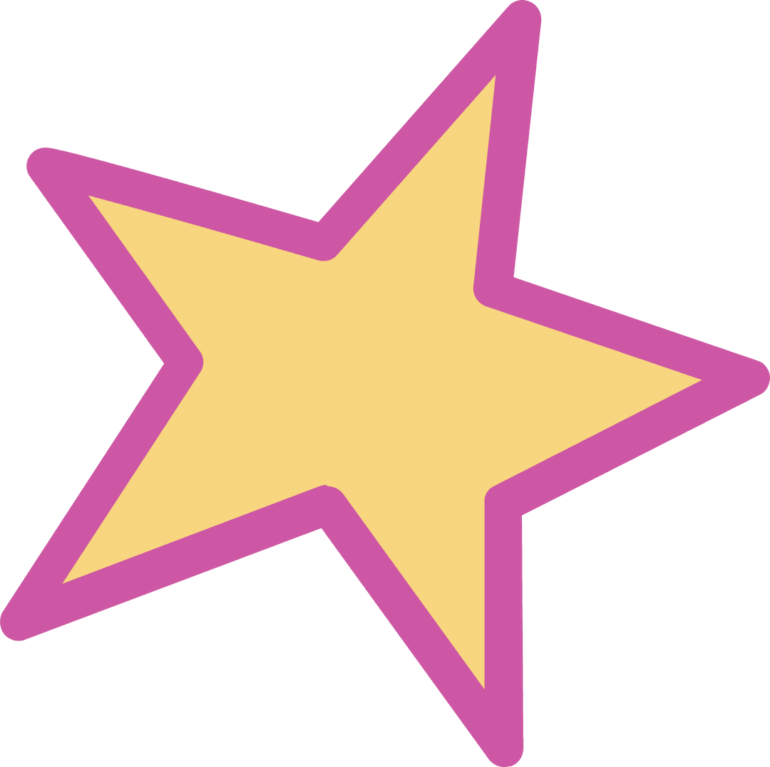 Geometric Abstract Star with Yellow Fill and Magenta-Pink Stroke