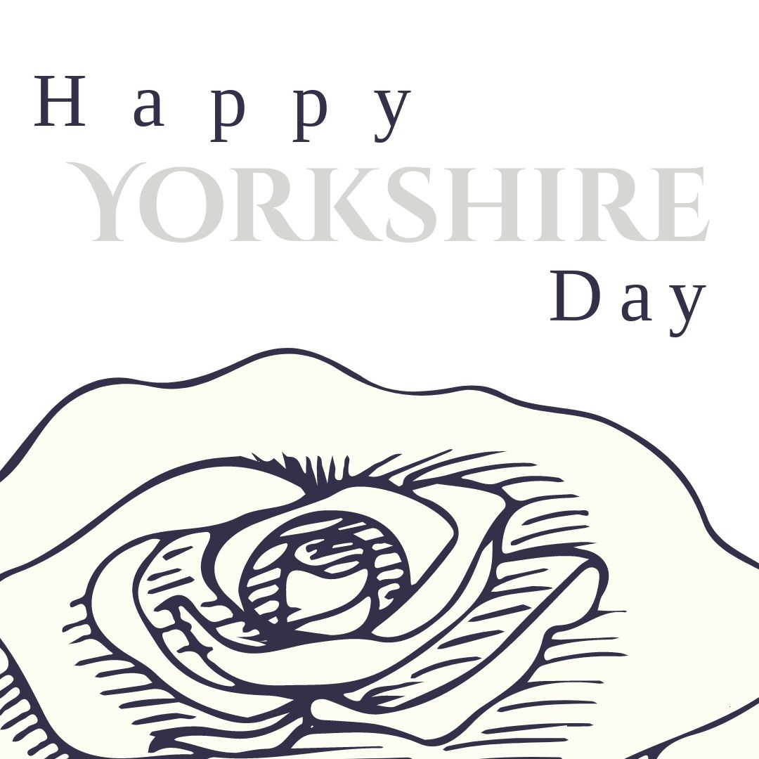 Illustrative image of happy yorkshire day text and rose over white background, copy space - Download Free Stock Templates Pikwizard.com