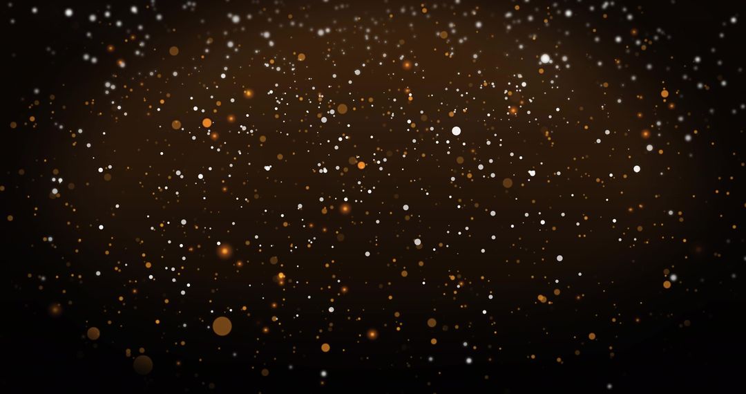 Golden White Bokeh Particles Drifting Down Over Dark Gradient Backdrop