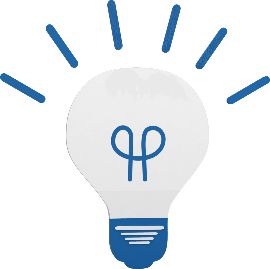 Transparent Lightbulb with Blue Marks Highlighting Creativity