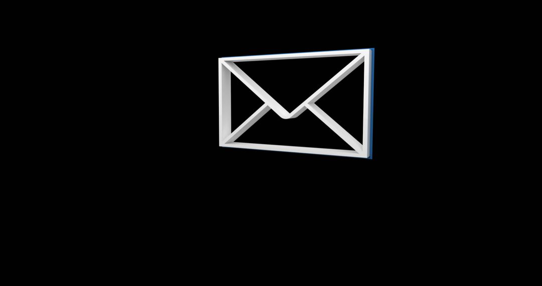 Digital Message Icon on Black Background