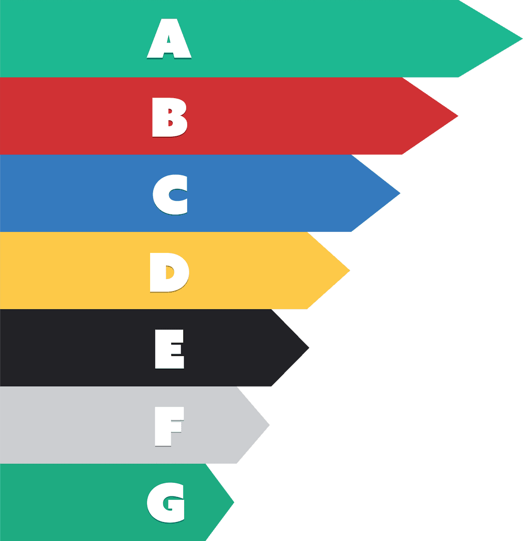 Colorful Lettered Chart on Transparent Background for Business