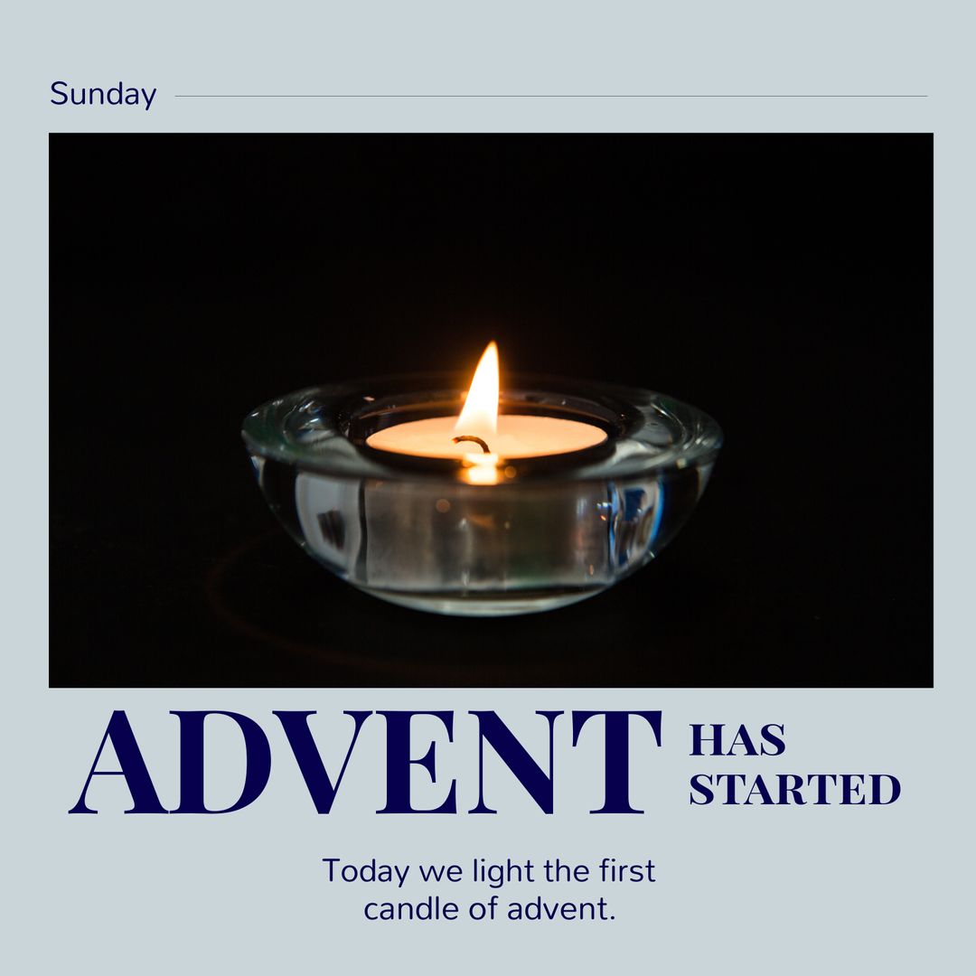 Single Lit Candle Signifying Start of Advent Season - Download Free Stock Templates Pikwizard.com