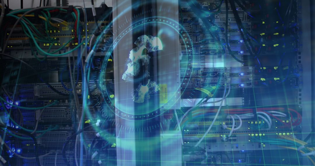 Euro Symbol as Rotating Safe Lock on Computer Servers