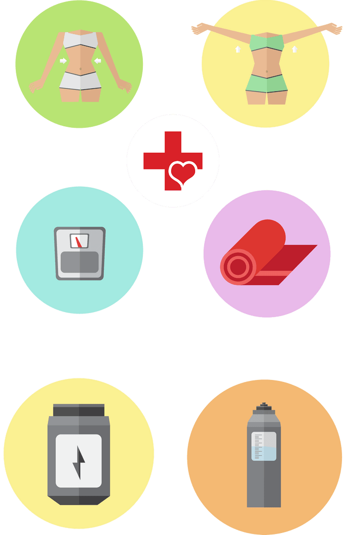 Transparent Health Icons Vectors for Diabetic Care and Wellness Tips