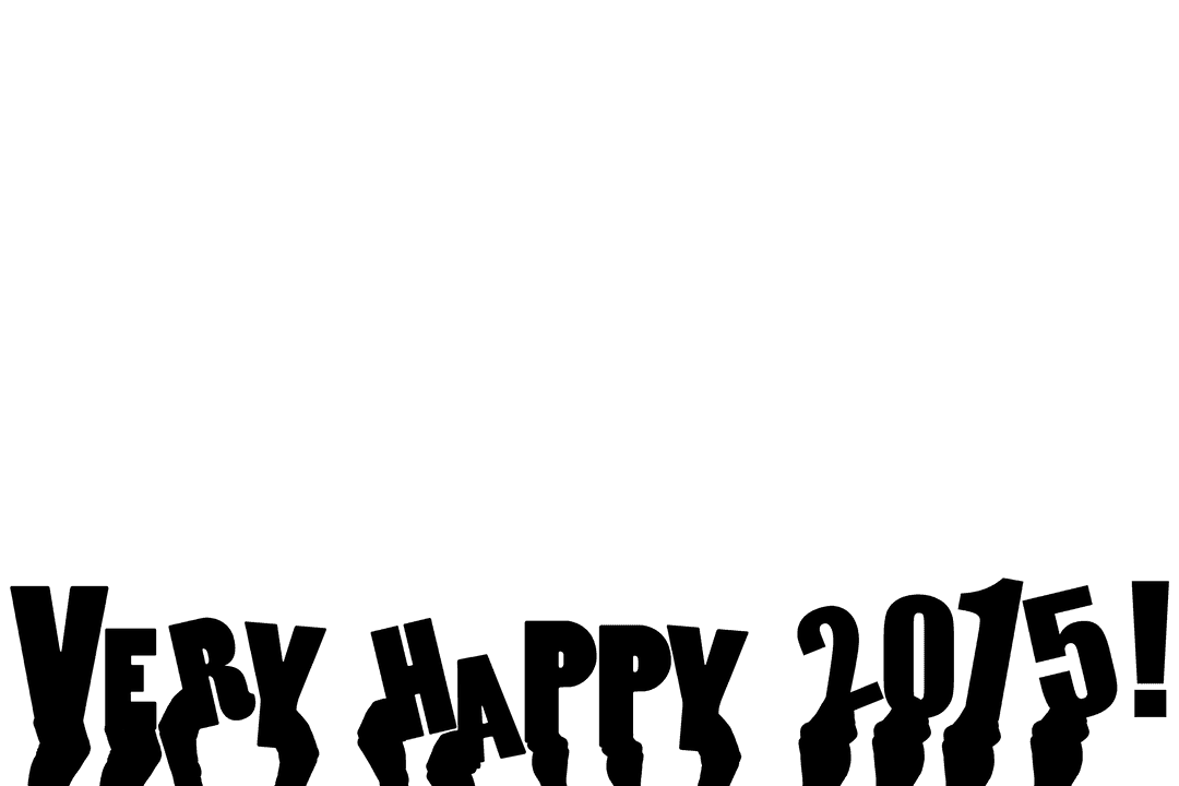 Hands Holding Very Happy 2015 Text Transparent Background Illustration