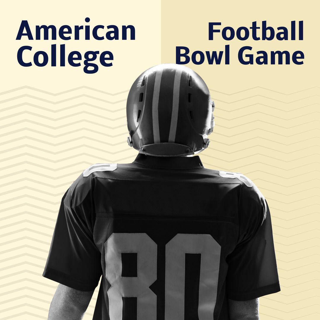 Caucasian Male Football Player Preparing for College Bowl Game - Download Free Stock Templates Pikwizard.com