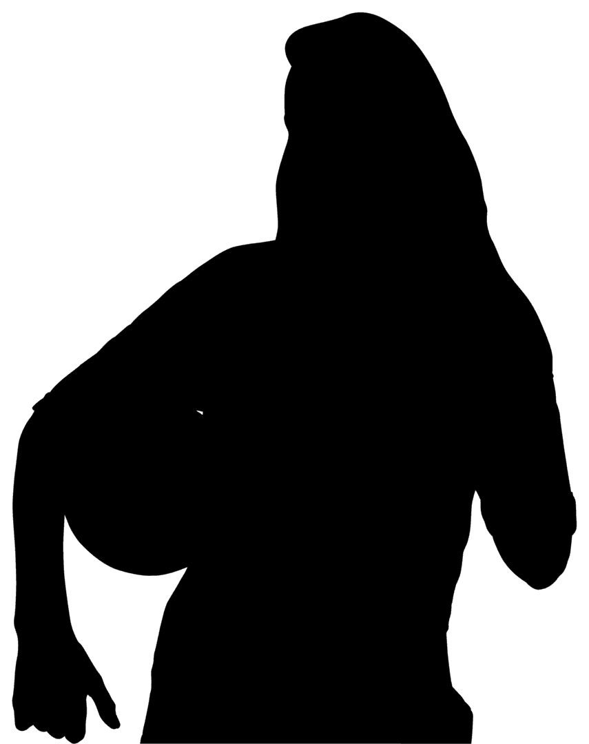 Dynamic Female Silhouette Playing Ball on Transparent Background