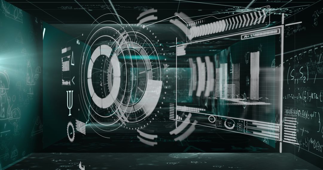 Futuristic Digital Data Interface with Scope Scanning