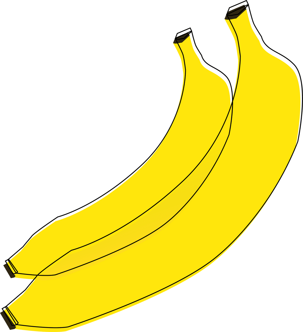 Pair of Ripe Bananas with Transparent Background in Vector Art