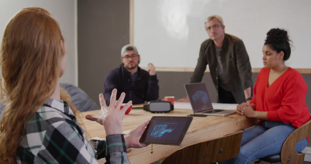 Diverse Team Engaging in Creative Meeting Discussion