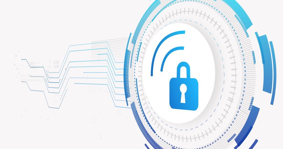 Cybersecurity Network Concept with Digital Padlock