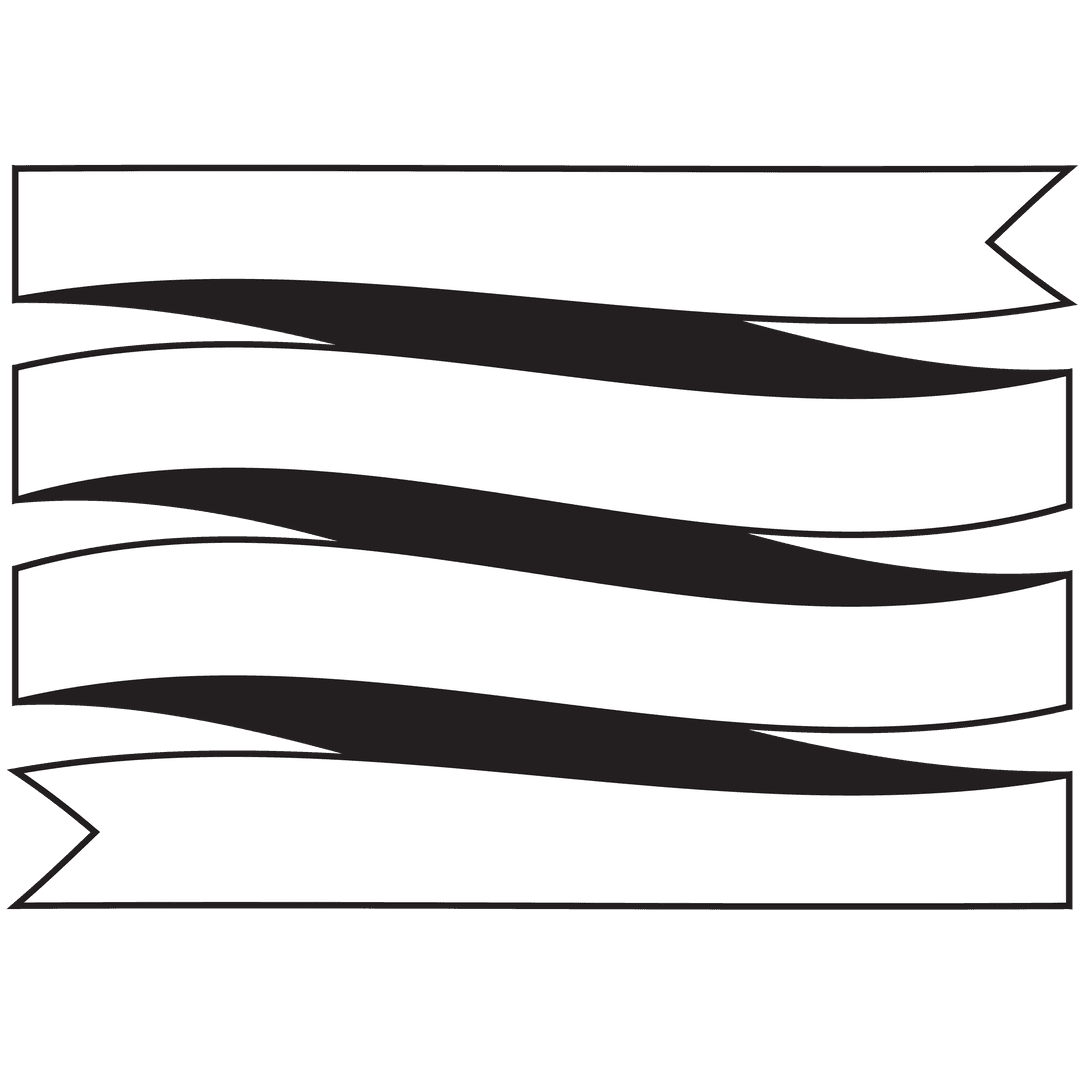 Long White Ribbon Banners on Transparent Background for Celebrations