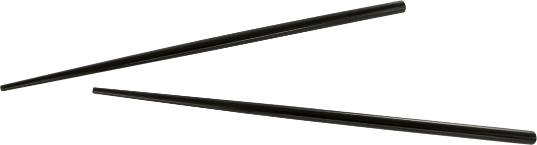 Transparent Black Chopsticks Close-Up with White Background