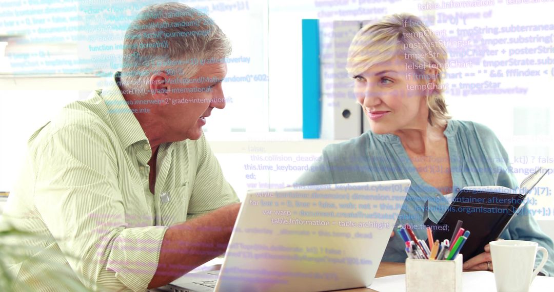 Business Professionals Collaborating with Technology Insights