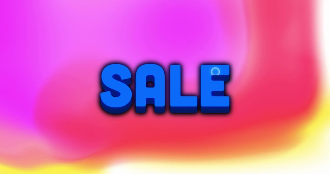 Bold Blue Sale Text on Vibrant Gradient Background