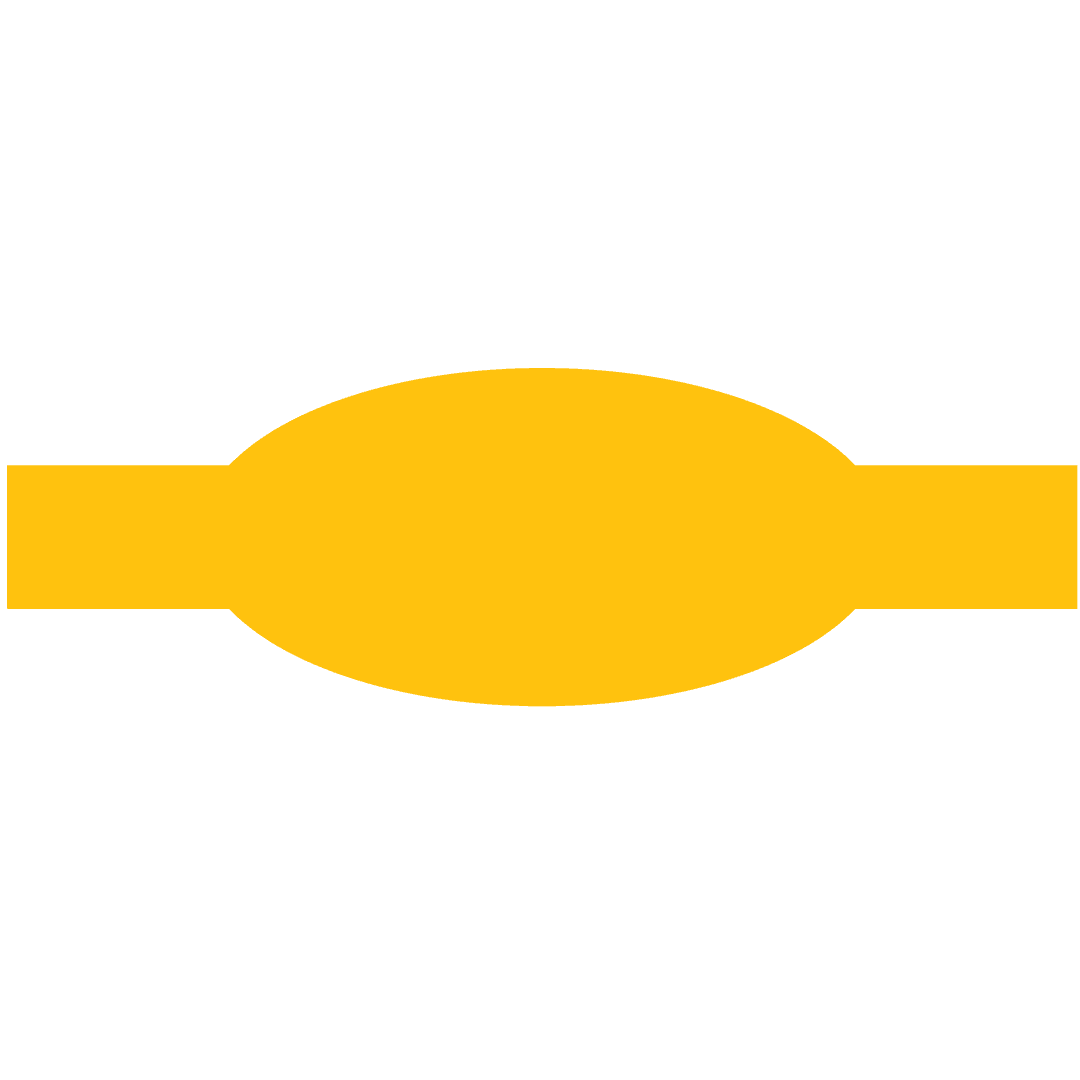 Yellow Banner with Oval Shape for Copy on Transparent Background