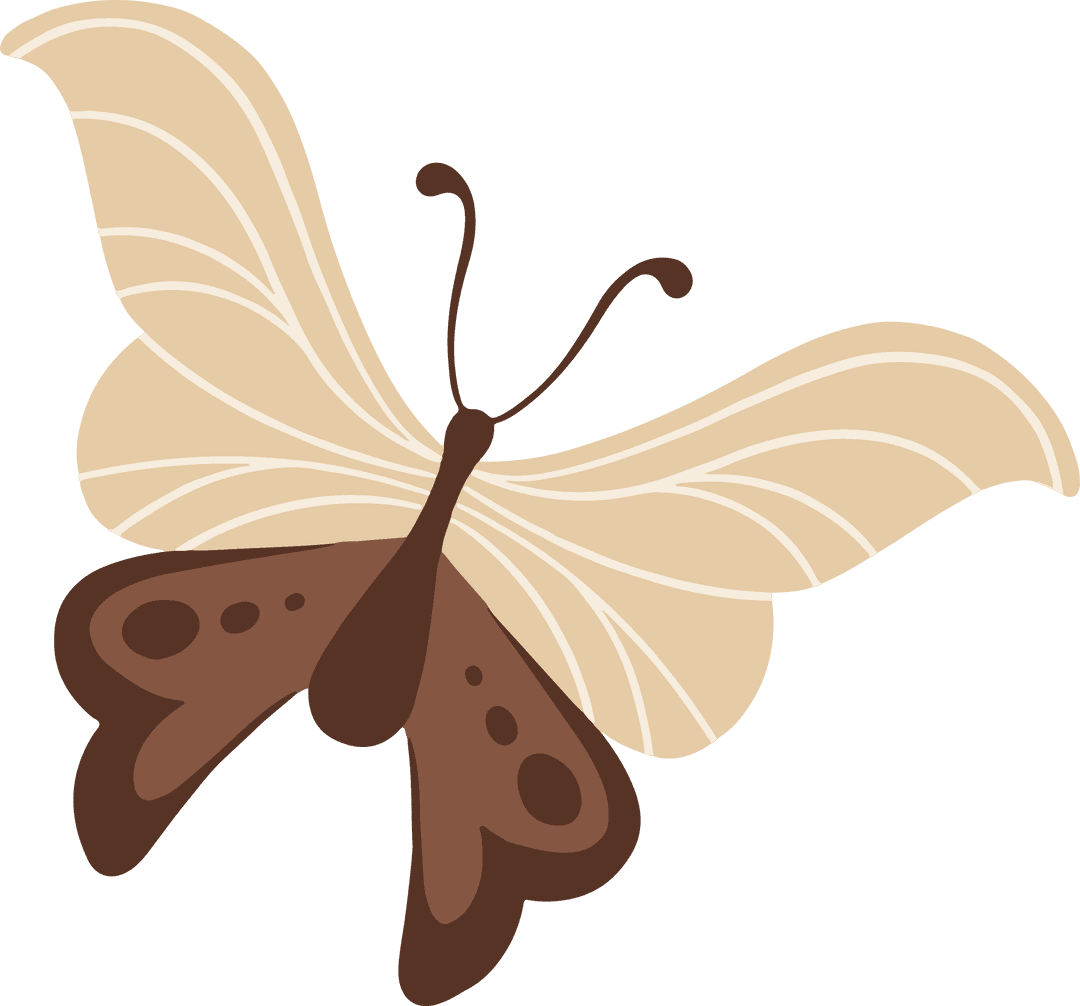 Elegant Butterfly Vector with Transparent Background