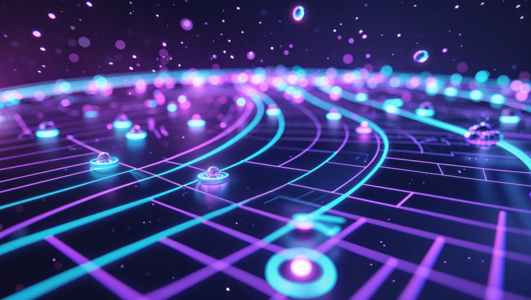 Futuristic Neon Circuitry with Pulsing Cyan and Magenta