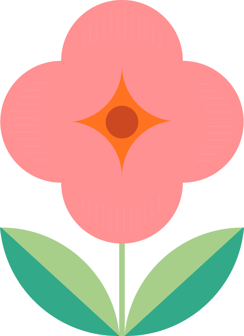 Minimalist Floral Vector Illustration with Transparent Background