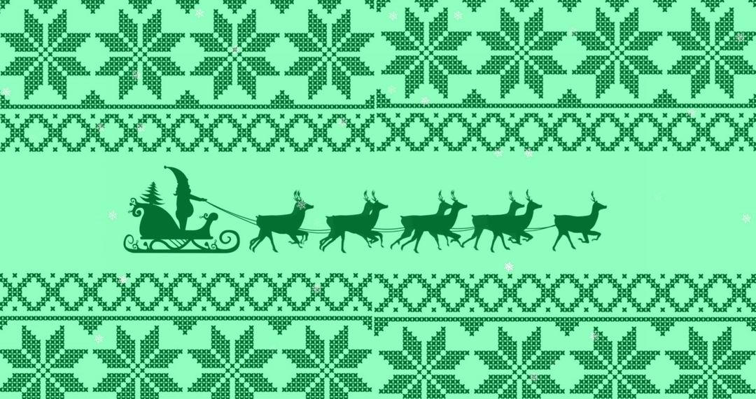 Christmas Silhouette Reindeer and Sleigh Pattern Background - Free Images, Stock Photos and Pictures on Pikwizard.com